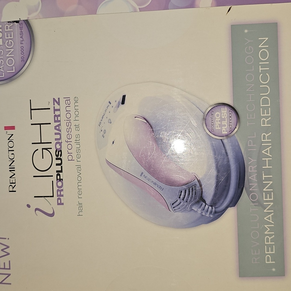 New Remington iLIGHT Pro Plus Quartz Hair Removal Device - White and Purple